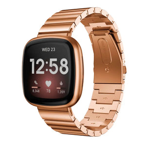 Metal Strap, rose gold, on a watch, 3/4 rear view