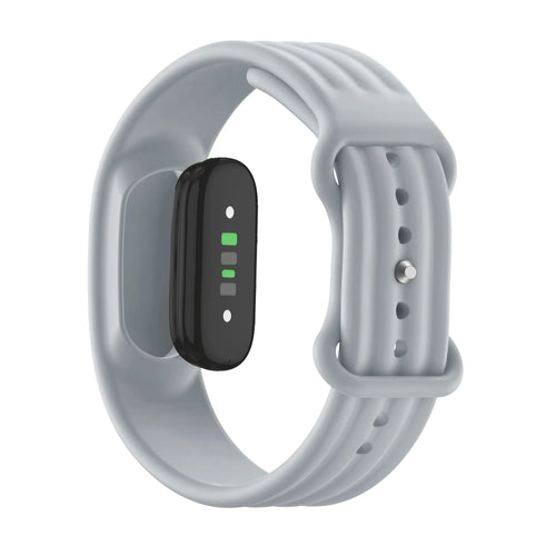 Silicone Strap 'Classic', grey, on a watch, 3/4 rear view