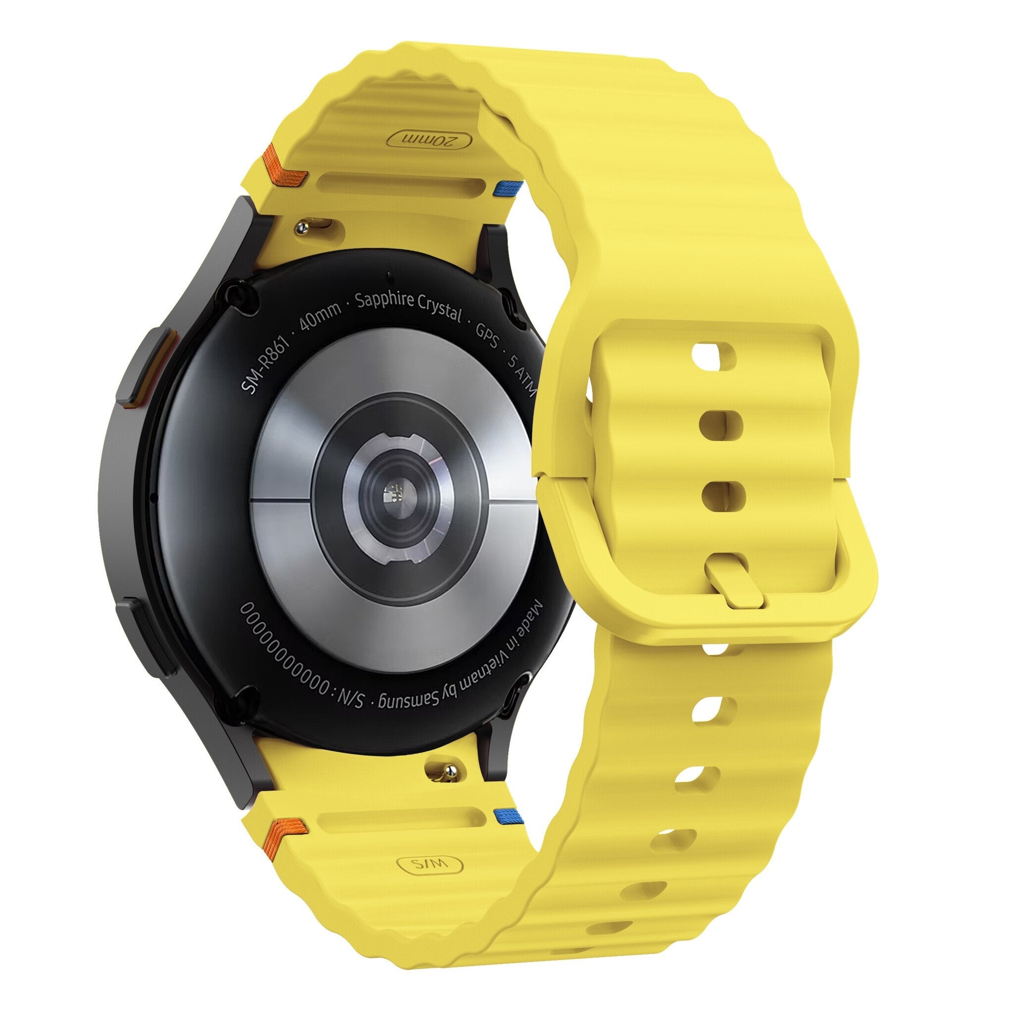Samsung Galaxy Watch 6 Classic 47mm mit wellenförmigem Armband (knalligem Gelb)