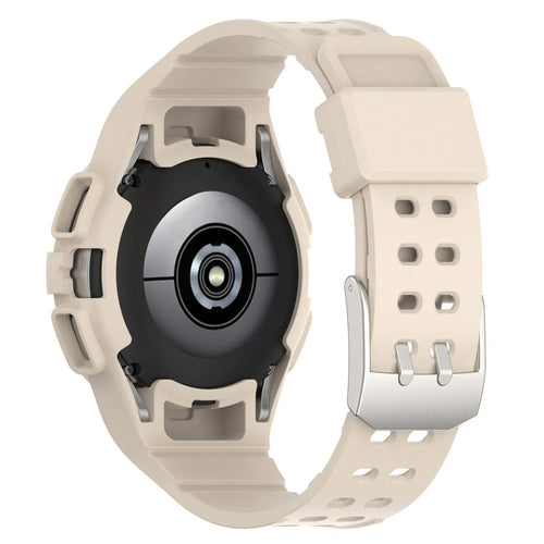 Silicone Strap with Frame, on a watch, 3/4 rear view