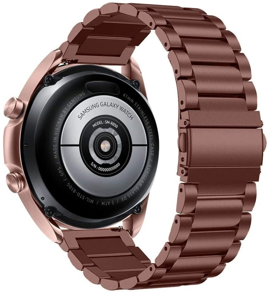 Steel Strap, bronze, on a watch, 3/4 rear view