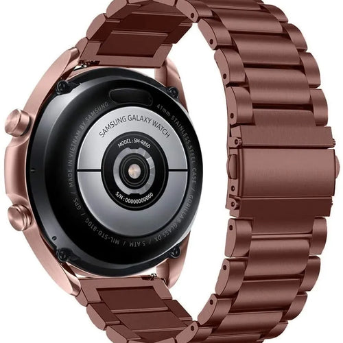 Steel Strap, bronze, on a watch, 3/4 rear view