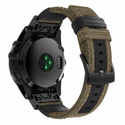 Garmin MARQ nylon hybrid bandje (beige)