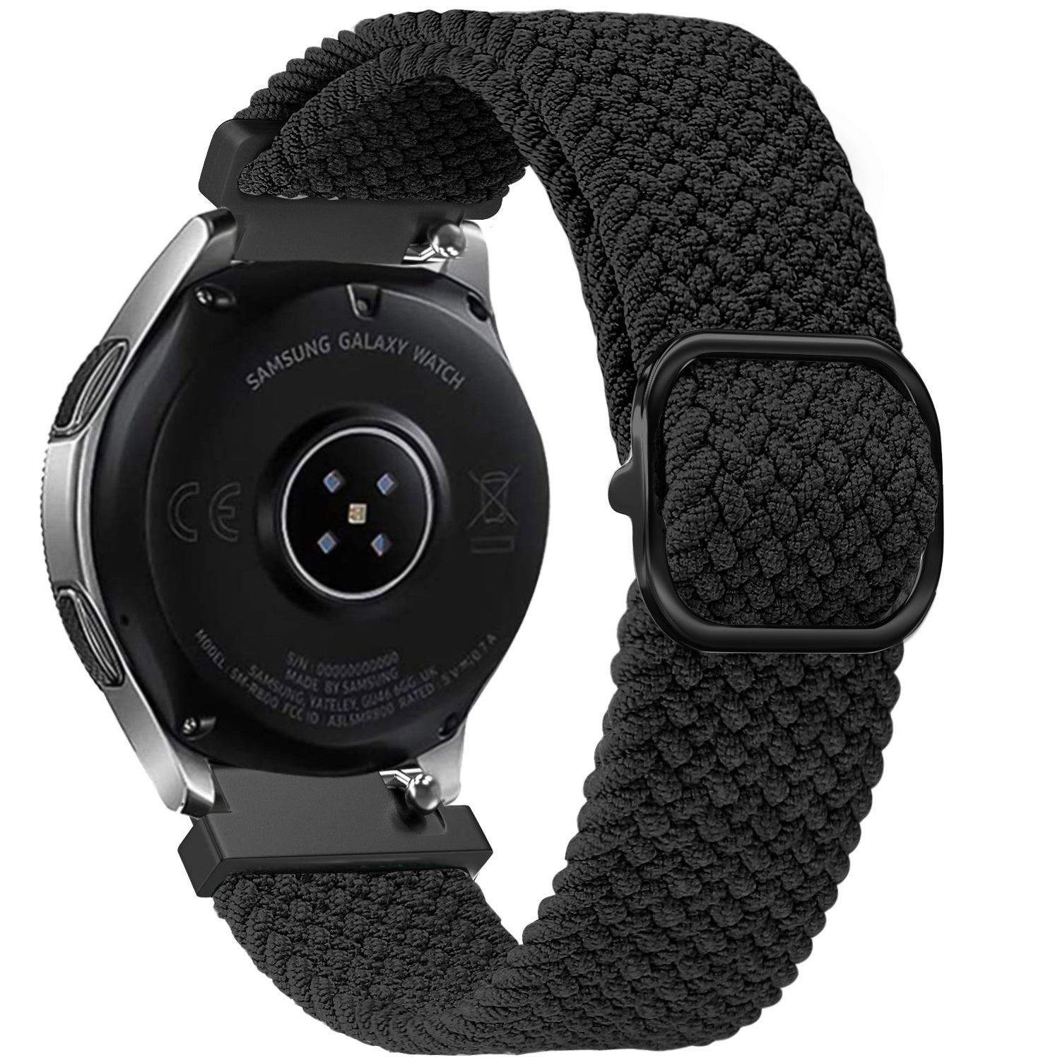 Uhrenarmband aus gewebtem Nylon 22mm - Schnellverschluss (Schwarz)