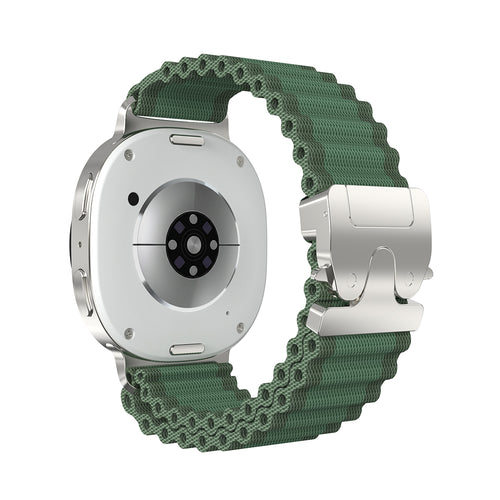 Correa nylon Outdoor con hebilla-P Samsung Galaxy Watch 8 Classic (verde/plata)