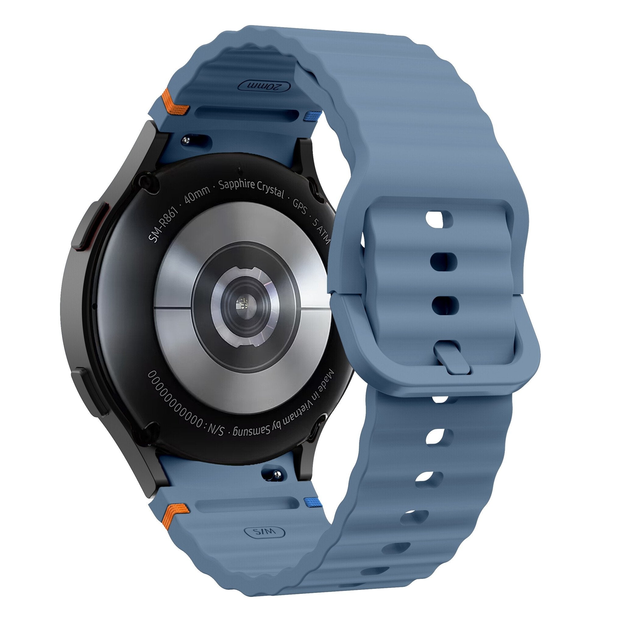 Samsung Galaxy Watch 5 40 mm mit wellenförmigem Armband (Grau/Blau)