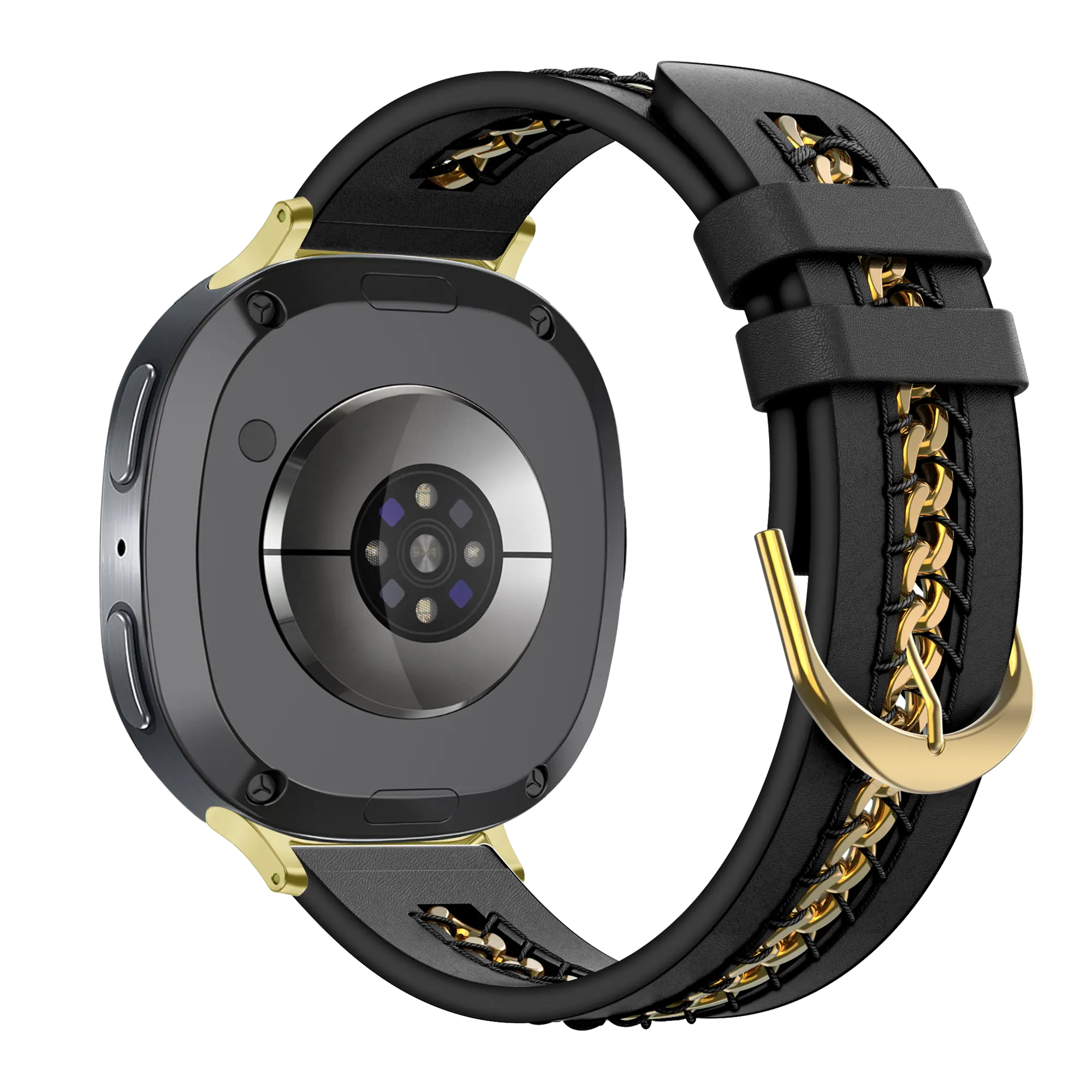 Bandz Bracelet cuir 'Chains' Samsung Galaxy Watch 8 Classic (noir)