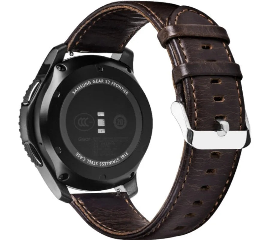 Amazfit Bip U (Pro) Lederarmband (Dunkel Braun)