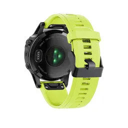 Silicone Strap, light green, on a watch, 3/4 rear view