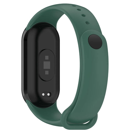 Silicone Strap, dark green, on a watch, 3/4 rear view