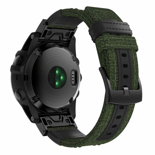 Garmin Forerunner 955 Nylon Hybrid Strap (Army Green)