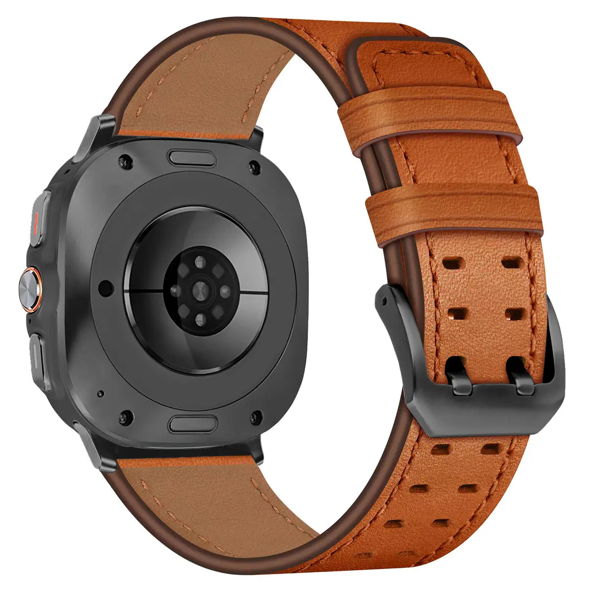 Samsung Galaxy Watch Ultra 2 Double Pin Leather Strap (Orange)