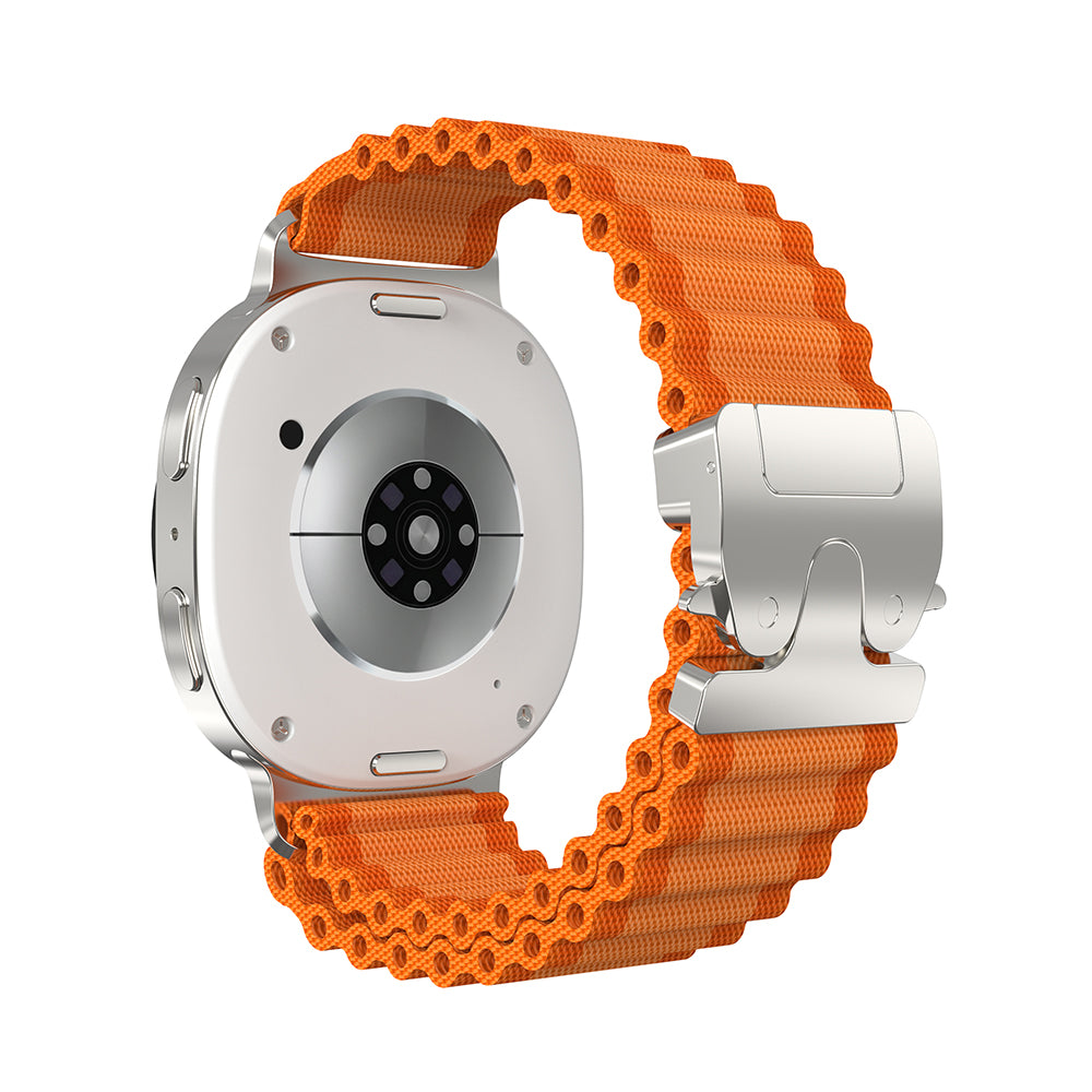 Correa nylon Outdoor con hebilla-P Samsung Galaxy Watch 8 - 40mm (naranja/plata)