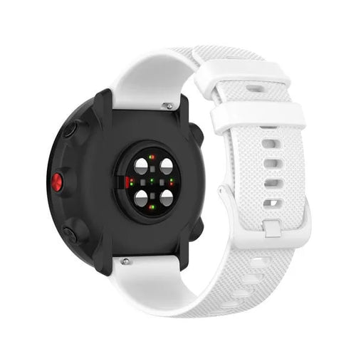 Premium Silicone Strap, white, on a watch, 3/4 rear view