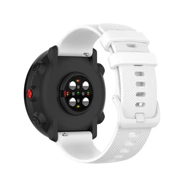 Premium Silicone Strap, white, on a watch, 3/4 rear view