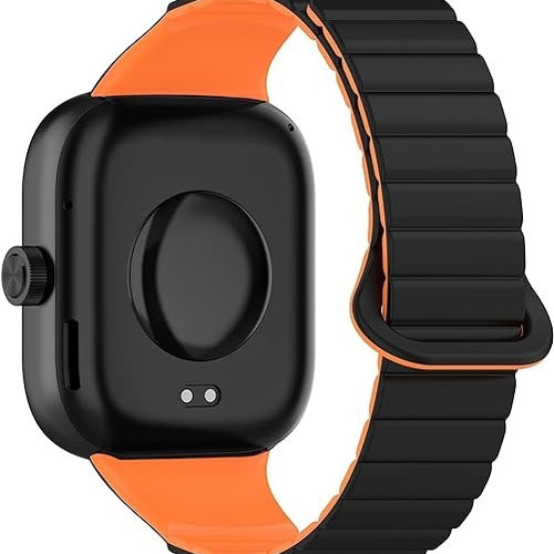 Redmi Watch 4 Magnetic Silicone Strap (Black/Orange)