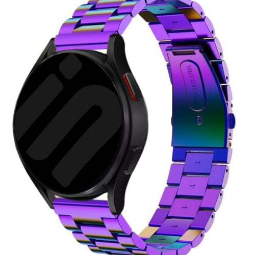 Steel Strap, pearlescent, on a watch, 3/4 rear view