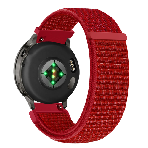 Bandz Garmin Vivomove Luxe nylon loop band (rood)