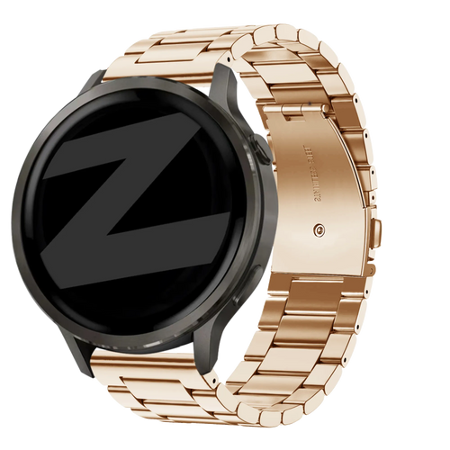 Steel Strap 'Classic', rose gold, on a watch, 3/4 rear view
