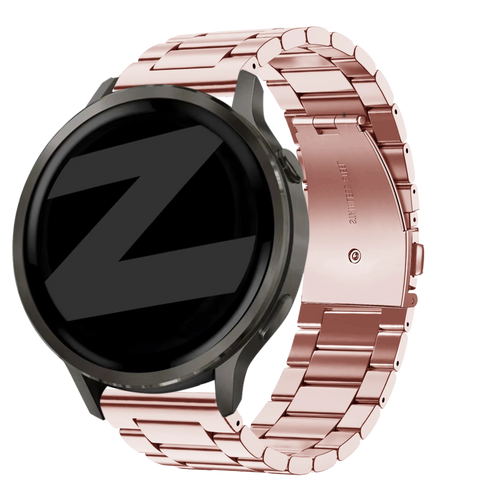 Steel Strap 'Classic', pink, on a watch, 3/4 rear view