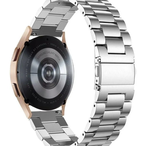 Steel Strap, silver, on a watch, 3/4 rear view