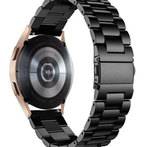 Steel Strap, black, on a watch, 3/4 rear view