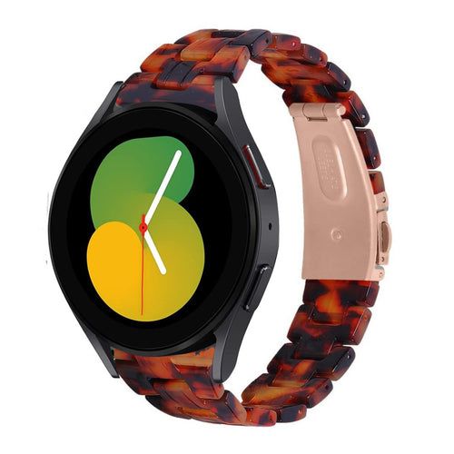 Metal Resin Strap, lava, on a watch, 3/4 rear view