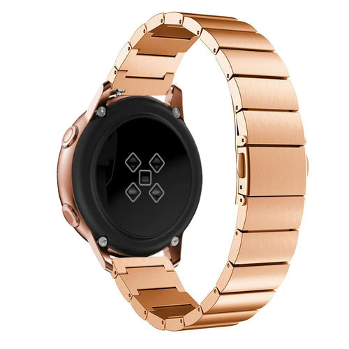 Premium Metal Strap, rose gold, on a watch, 3/4 rear view