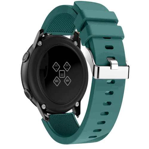 Twill Silicone Strap, viridian, on a watch, 3/4 rear view