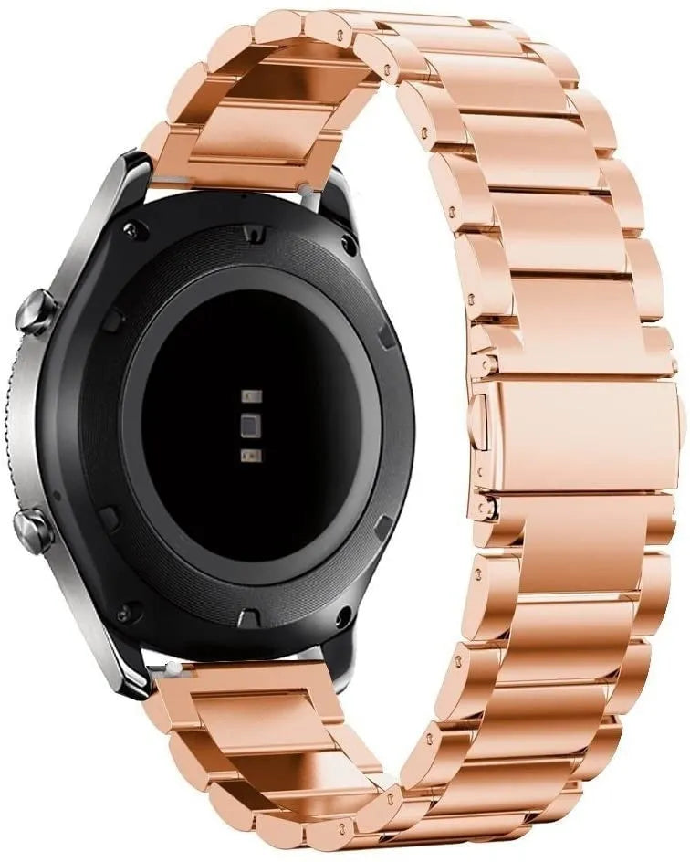 Steel Strap, rose gold, on a watch, 3/4 rear view