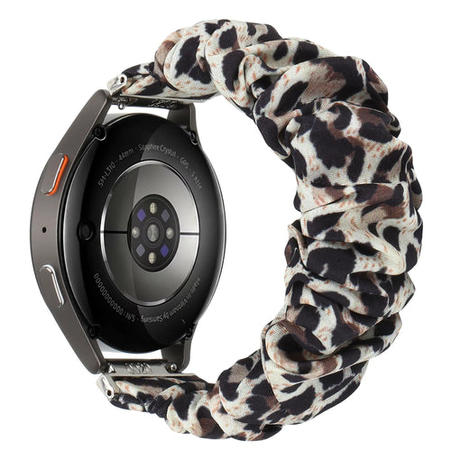 Nylon Scrunchie Strap, leopard, on a watch, 3/4 rear view