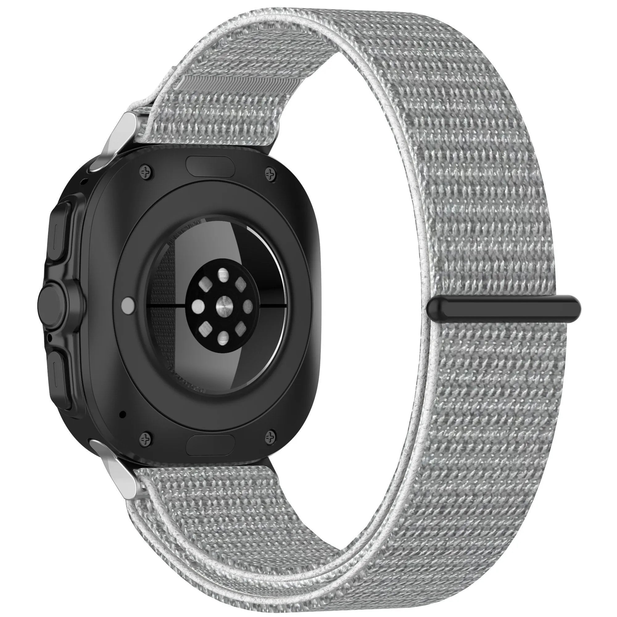 Nylon Strap, seashell, on a watch, 3/4 rear view