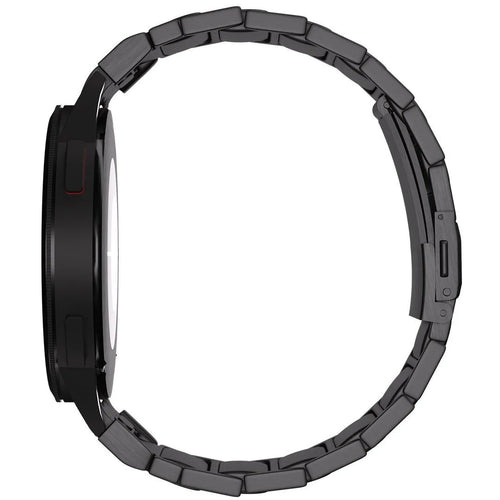Titanium Strap 'One Push', black, on a watch, 3/4 rear view