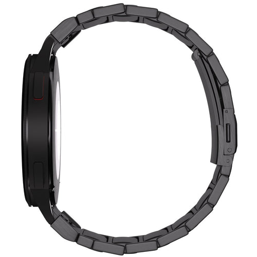 Titanium Strap 'One Push', black, on a watch, 3/4 rear view