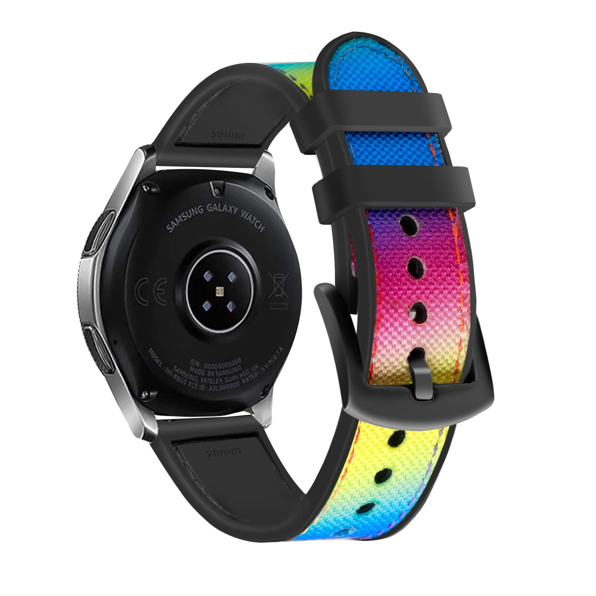 Nylon Hybrid Strap, on a watch, 3/4 rear view