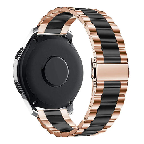 Bracelet acier Oppo Watch X (rose or/noir)