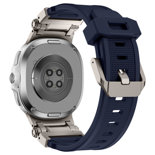 Samsung Galaxy Watch 8 Classic 'Explorer' Silikonarmband (Blau mit Titan)
