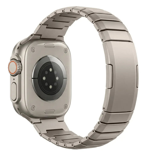 One Bead Titanium Strap, on a watch, 3/4 rear view