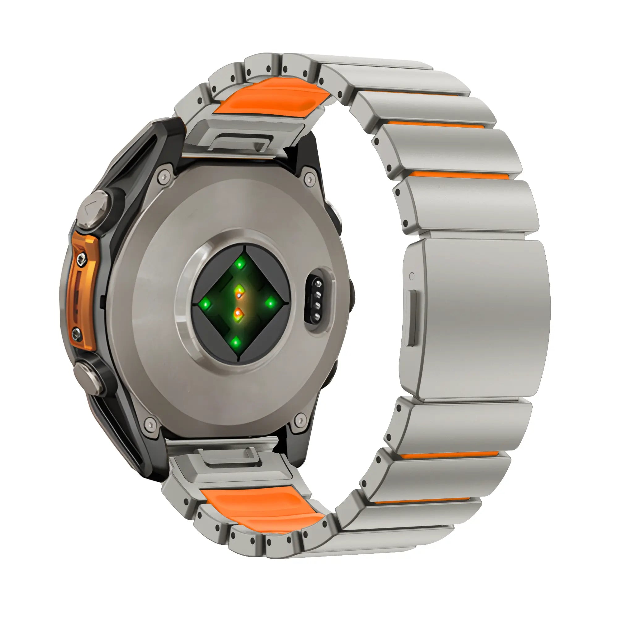 Bandz Garmin Instinct E - 45mm Titanium Strap 'Hybrid' (Titanium/Orange)