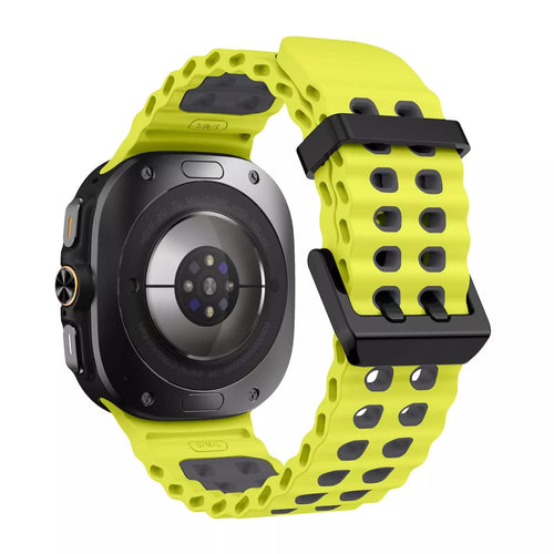 Samsung Galaxy Watch Ultra wave siliconen bandje (lime/donkergrijs)