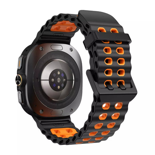 Correa de silicona wave Samsung Galaxy Watch Ultra (negra/naranja)