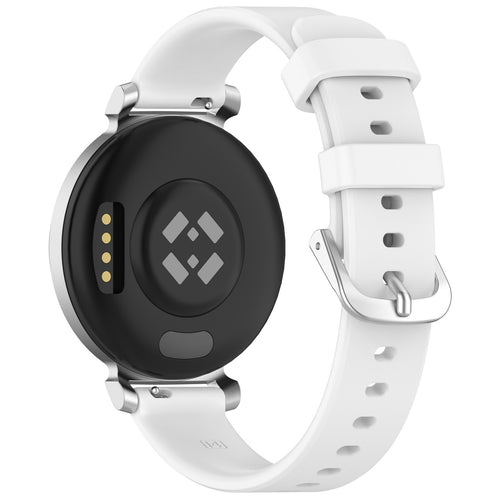 Pebble Round 2 - 14mm Klassisches Silikonarmband (Weiß)