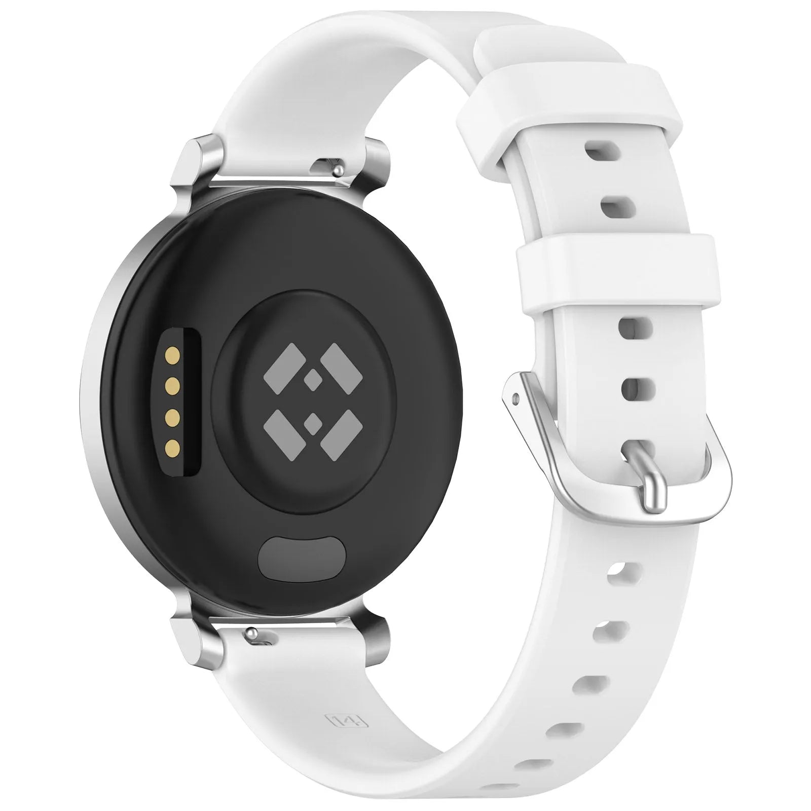 Pebble Round 2 - 14mm Klassisches Silikonarmband (Weiß)