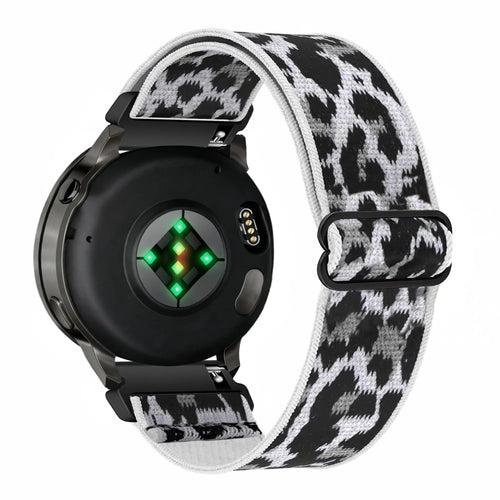 Bandz Oozoo Smartwatch 20mm Elastische nylon band (white leopard)