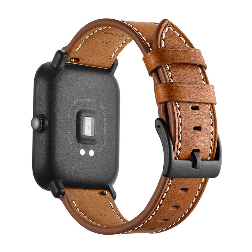 Silicone Leather Strap, brown, on a watch, 3/4 rear view