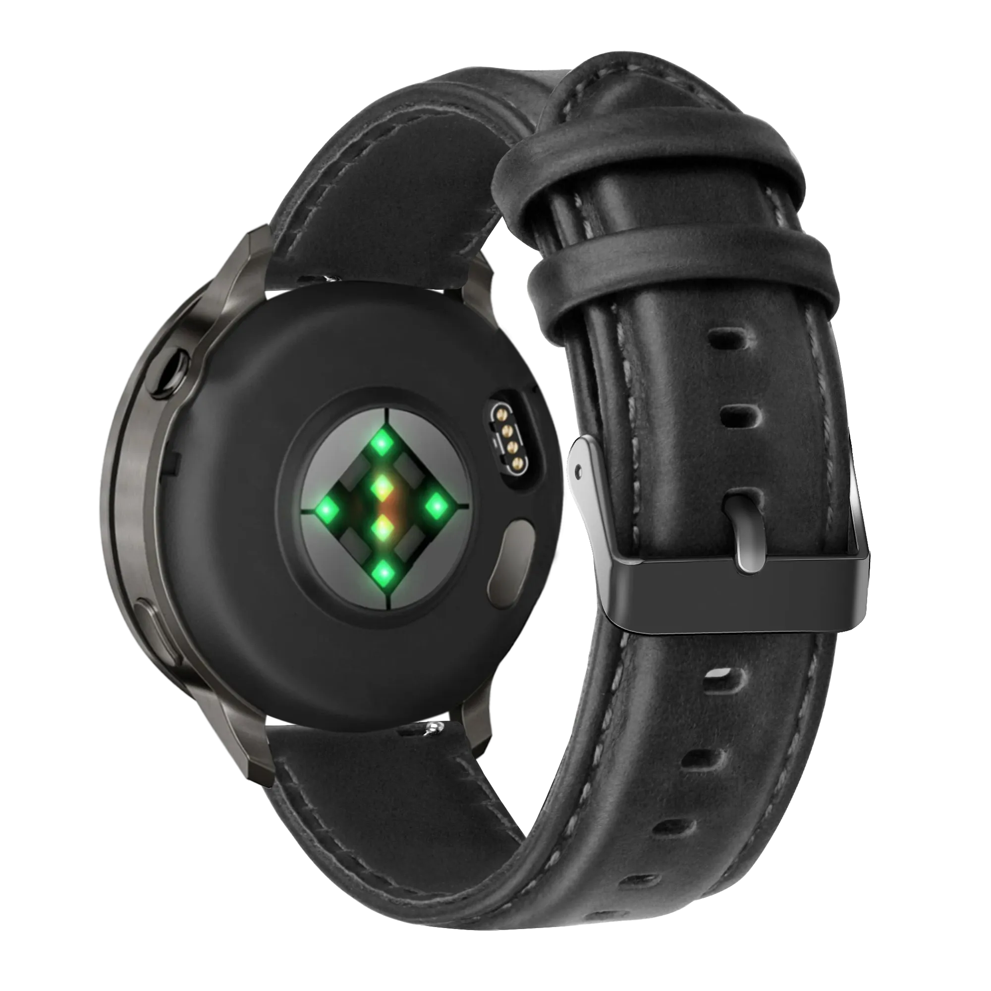 Bandz Garmin Venu 2 Leather Strap 'Classic' (Black)
