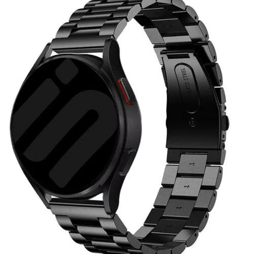 Steel Strap, black, on a watch, 3/4 rear view