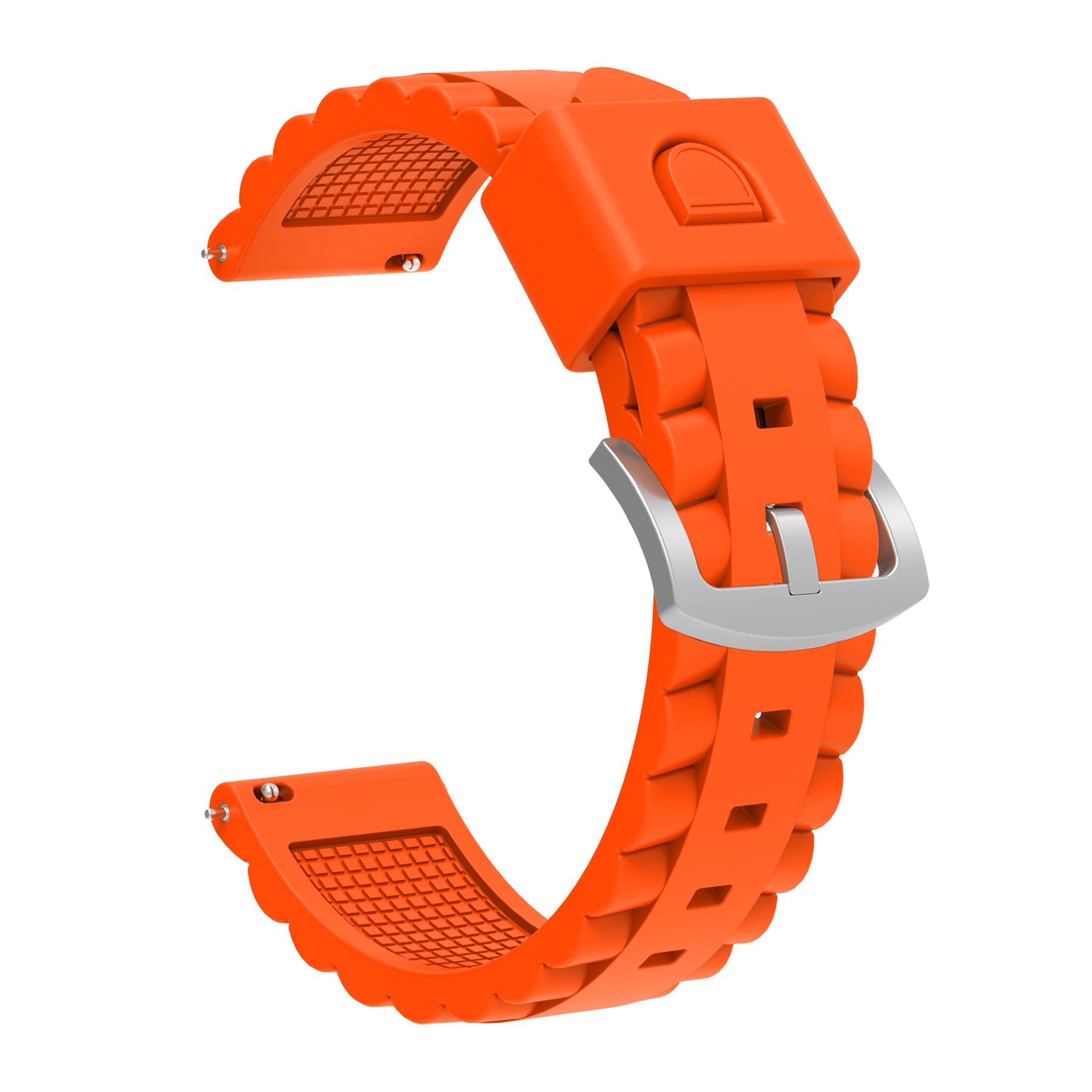 Universal 24mm Wave Silicone Strap (Orange)