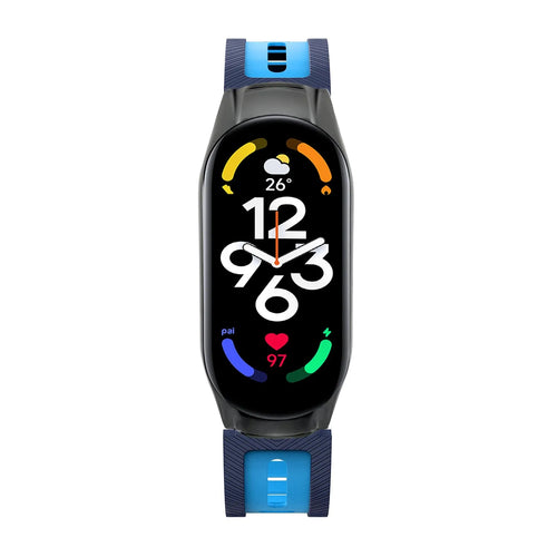 Silicone TPU Strap with Frame, on a watch, direct front view