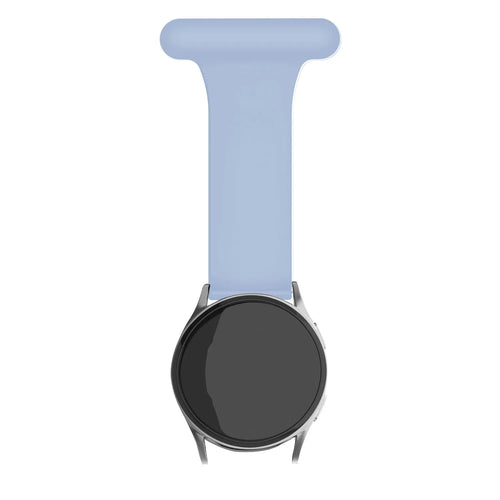 Silicone Nurse Fob, light blue, on a watch, direct front view